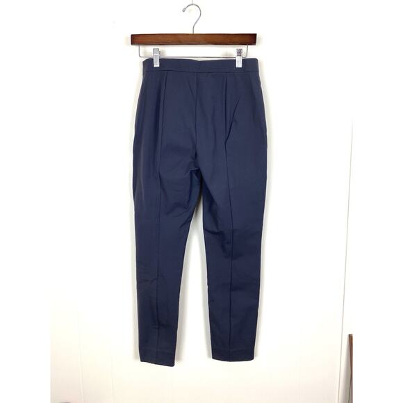 Everlane The Work Ankle Pant Side Zip Stretch Cotton Sz 4 Blue Slacks - Picture 4 of 6